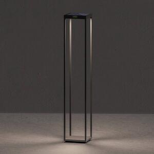 KLEWE LED-es napelemes lámpa RADIA MEGA, antracit, 110 cm, alumínium IP65, Fekete, Alumínium, Modern