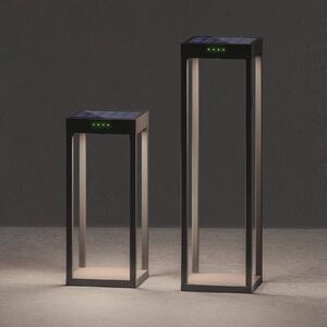 KLEWE LED-es napelemes lámpa RADIA MAXI, antracit, 50 cm, alumínium, IP65, Fekete, Alumínium, Modern