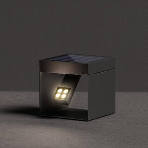 KLEWE LED napelemes kerti reflektor Alea antracit 15 x 15cm IP65, Fekete, Alumínium, Modern