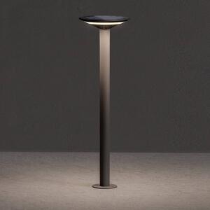 KLEWE Keope LED napelemes hintafény, antracit, magasság 80 cm, IP65, Fekete, Alumínium, Modern