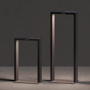 KLEWE LED napelemes lámpa AXIS MAXI, antracit, 65 cm, alumínium, IP65, Fekete, Alumínium, Modern