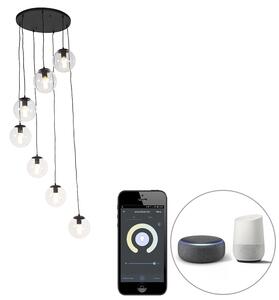 Smart hanglamp zwart 7-lichts incl. Wifi ST64 - Pallon