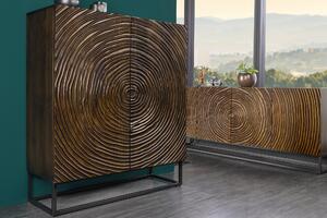 Highboard ZEN CIRCLE 120cm mangófa ​​fekete barna