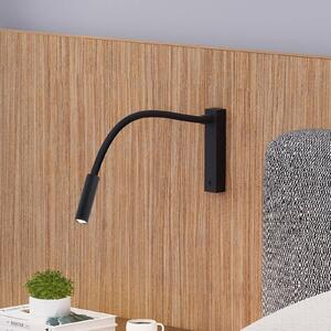 Molto Luce Arok LED-es fali lámpa, fekete, alumínium, 49 cm-es kiugrással, Fekete, Hálószoba, Alumínium, Modern