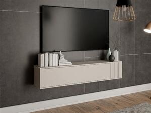 TV-állvány Oratio, Laminált forgácslap, Közepes sűrűségű farostlemez, 30x150x31cm, Kasmír, Fekete