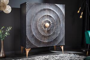 Highboard GOLDEN SUNSET 120cm 3D mangófa ​​fekete arany