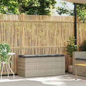 VidaXL világosszürke polyrattan kerti pad párnával 110x40x44 cm