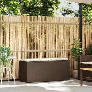 VidaXL barna polyrattan kerti pad párnával 110x40x44 cm