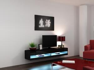 BUTORLINE TV szekrény 180 GOVI NEW VG9D fekete / fekete fényes