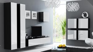 BUTORLINE Nappali bútor GOVI 24C fekete / fehér fényes