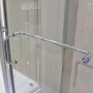 Diplon 120x80 cm aszimmetrikus szögletes tolóajtós zuhanykabin, 5 mm edzett szürke üveggel, 190 cm magas