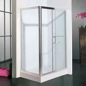 Diplon 120x80 cm aszimmetrikus szögletes tolóajtós zuhanykabin, 5 mm edzett áttetsző üveggel, 190 cm magas