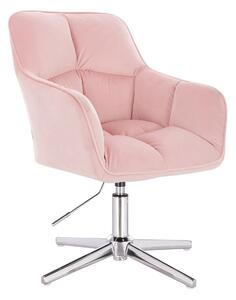 HR550CROSS Rózsaszín modern velúr szék Krómozott lábbal