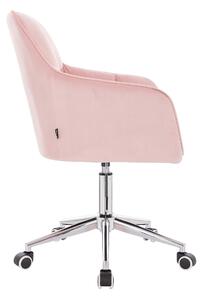 HR550K Rózsaszín modern velúr szék Krómozott lábbal