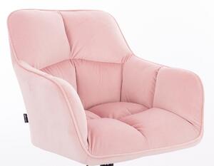 HR550K Rózsaszín modern velúr szék Krómozott lábbal