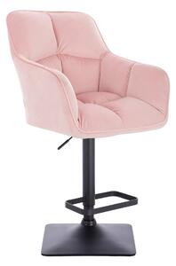 HR550KW Rózsaszín modern velúr szék fekete lábbal
