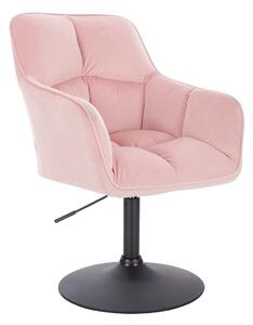 HR550N Rózsaszín modern velúr szék fekete lábbal