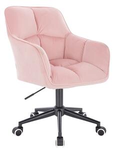 HR550K Rózsaszín modern velúr szék fekete lábbal