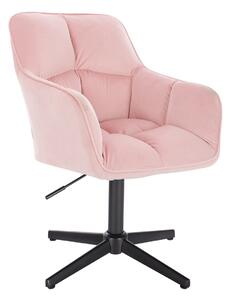 HR550CROSS Rózsaszín modern velúr szék fekete lábbal