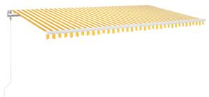 VidaXL sárga-fehér szélérzékelős és LED-es napellenző 600x300 cm