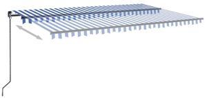 VidaXL kék és fehér kézzel kihúzható napellenző 500 x 300 cm