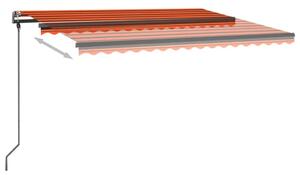 VidaXL narancssárga-barna szélérzékelős és LED-es napellenző 4 x 3 m