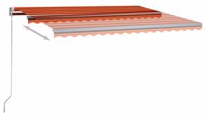 VidaXL narancssárga-barna szélérzékelős és LED-es napellenző 400x350cm