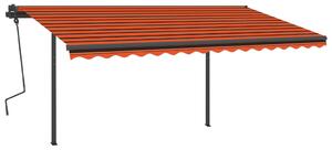 VidaXL narancssárga-barna szélérzékelős és LED-es napellenző 4,5x3,5m