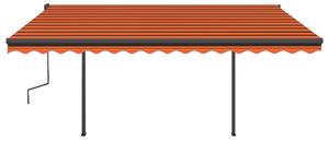 VidaXL narancssárga-barna szélérzékelős és LED-es napellenző 5 x 3,5 m