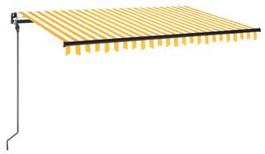VidaXL sárga és fehér kézzel kihúzható LED-es napellenző 400 x 300 cm