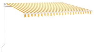 VidaXL sárga és fehér kézzel kihúzható napellenző 400 x 300 cm