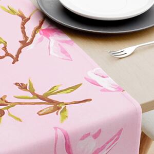 Goldea pamut asztali futó - rózsaszín mangóliák 20x120 cm