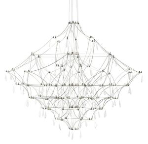 King Home Constellation 100 LED Függőlámpa Szálcsiszolt Acél Kristály