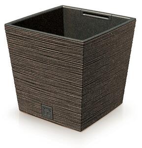 Furu Square ECO Fa Hatású Alacsony Virágtartó Kávébarna 24 cm, 5db-os csomag