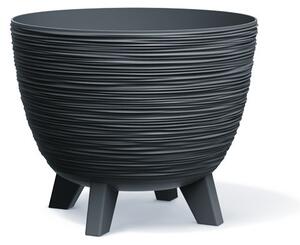 Furu Design Virágtartó Antracit 29 cm Bordázott, 3db-os csomag