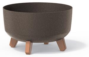 Gracia Low ECO Wood Kávébarna Virágtartó Lábakon 28,5 cm, 5db-os csomag