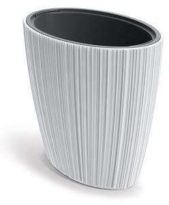 Oro Bordázott Dizájn Virágcserép Fehér 59,5 cm, 3db-os csomag