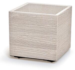 Madera Square ECO Fa Kocka Virágtartó - Fehér - 38,5 cm, 2db-os csomag