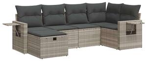 VidaXL Polyrattan Kerti Ülőgarnitúra - 6 részes - Világosszürke