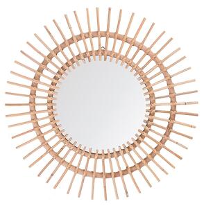 Falitükör STENEN 76 cm 76 cm Rattan Bézs