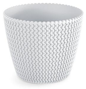 Prosperplast Splofy Kötött Mintás Virágcserép Fehér 15,7 cm, 5db-os csomag