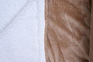 Luxus barna mikroplüss báránybőr pléd, 180x200 cm