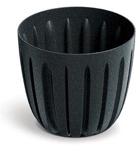 Wario ECO Wood Bordázott Virágcserép Antracit 13,8 cm, 10db-os csomag