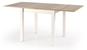 Asztal Houston 224Sonoma tölgy, Fehér, 76x80x80cm, Hosszabbíthatóság, Laminált forgácslap, Közepes sűrűségű farostlemez