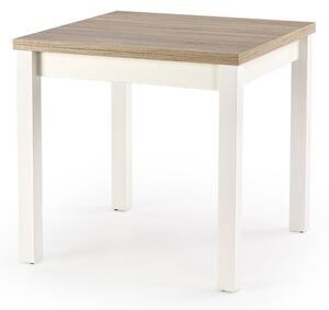 Asztal Houston 224Sonoma tölgy, Fehér, 76x80x80cm, Hosszabbíthatóság, Laminált forgácslap, Közepes sűrűségű farostlemez
