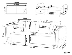 Törtfehér buklé kanapéágy VALLANES