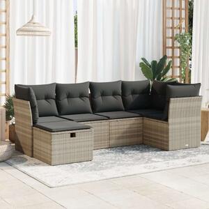 VidaXL Polyrattan Kerti Ülőgarnitúra - 6 részes - Világos Szürke