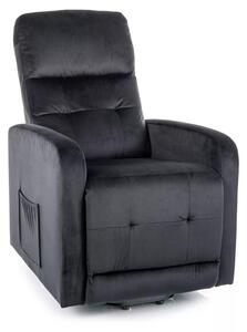 Otus II Elektromos Relax Fotel Bársony Fekete