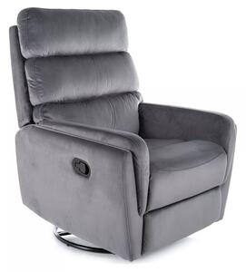 Argos Velvet Relax Fotel Bársony Szürke Forgatható