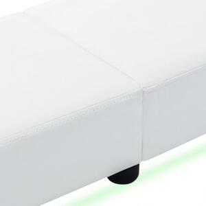 VidaXL fehér LED-es műbőr ágykeret 180 x 200 cm